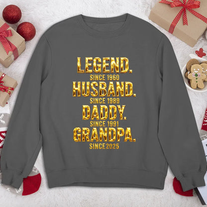 Personalized Legend Dad & Grandpa Classic Tee, Bold Gold Style Unique Gift for Husband