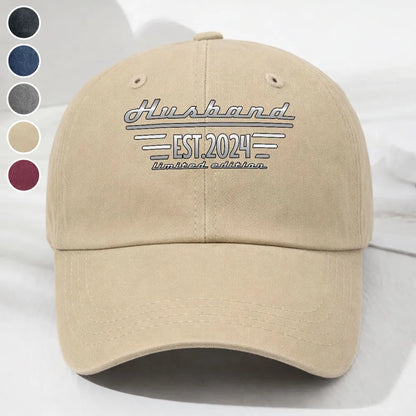 Personalized Grandpa Washed Denim Baseball Cap, Vintage Custom Unique Gift for Grandpa