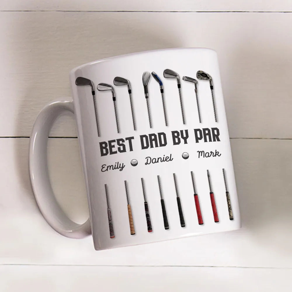 Personalized Ceramic Mug With Golf Club Design, Unique Gift for Dad's Morning Coffee
