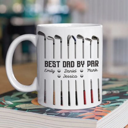 Personalized Ceramic Mug With Golf Club Design, Unique Gift for Dad's Morning Coffee