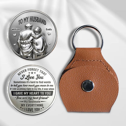 Personalized Pocket Hug for Husband, Custom Hugging Couple Keepsake, Unique Romantic Gift