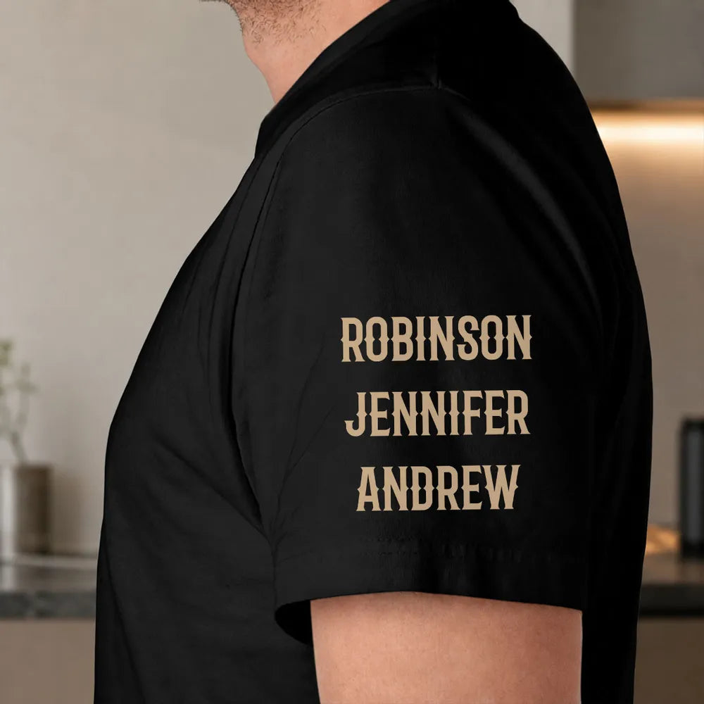 Personalized Dual Print Classic Tee, Dad Tax Skeleton Food Tester, Unique Gift for Dad