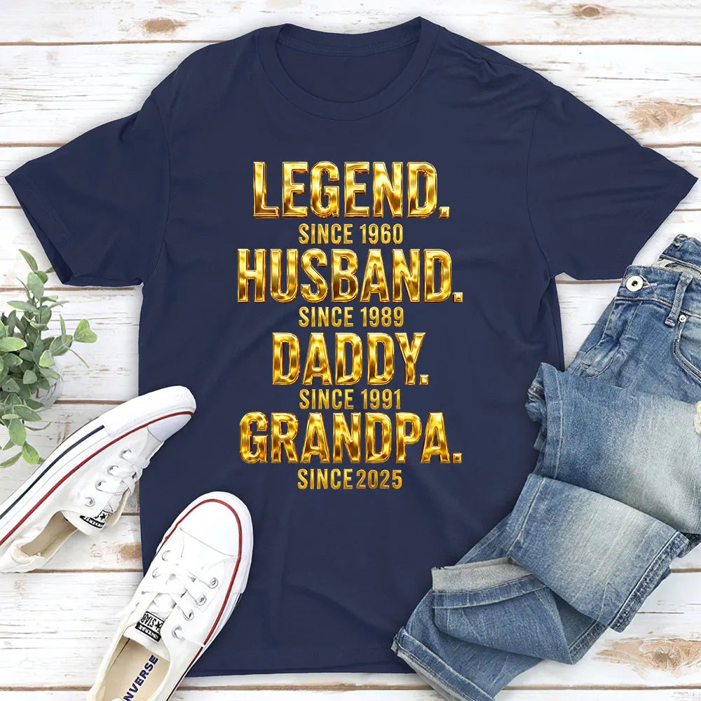 Personalized Legend Dad & Grandpa Classic Tee, Bold Gold Style Unique Gift for Husband
