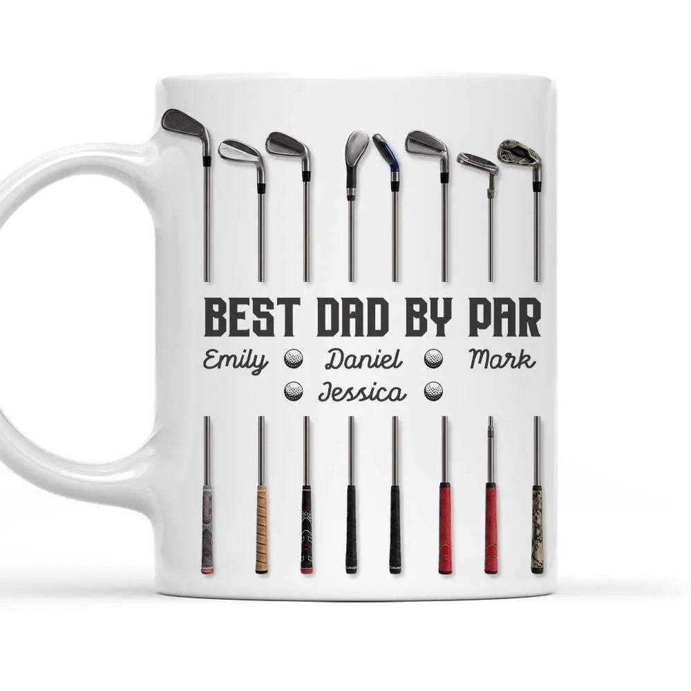 Personalized Ceramic Mug With Golf Club Design, Unique Gift for Dad's Morning Coffee