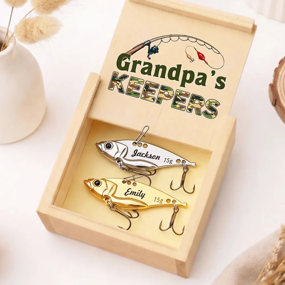 Grandpa's Keepers Stainless Steel Fishing Lure With Gold & Silver Finish, Creative Gift For Dad
