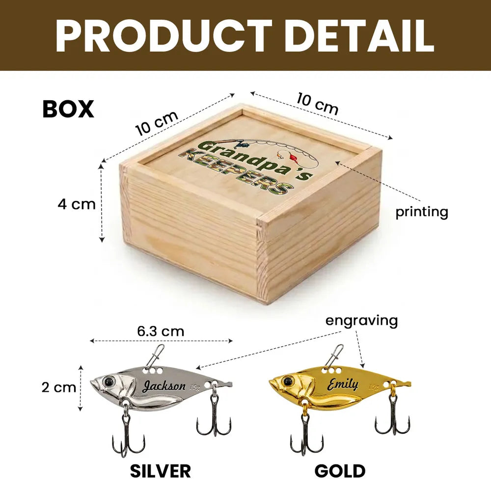 Grandpa's Keepers Stainless Steel Fishing Lure With Gold & Silver Finish, Creative Gift For Dad