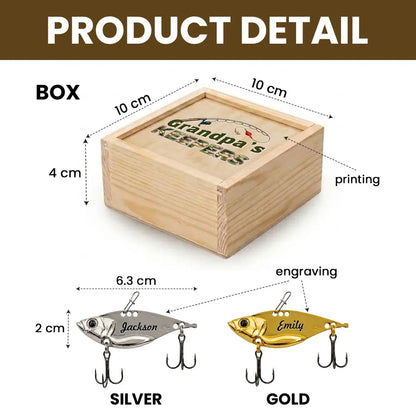 Grandpa's Keepers Stainless Steel Fishing Lure With Gold & Silver Finish, Creative Gift For Dad