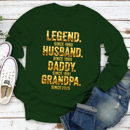 Personalized Legend Dad & Grandpa Classic Tee, Bold Gold Style Unique Gift for Husband