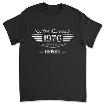 Custom Black Classic Tee with Vintage Limited Edition Look, Creative Gift for Dad or Friend