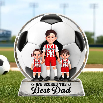 Personalized Shaped Acrylic Block Plaque for Soccer Dad, Unique Custom Field Family Gift He'll Love
