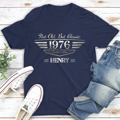 Custom Black Classic Tee with Vintage Limited Edition Look, Creative Gift for Dad or Friend