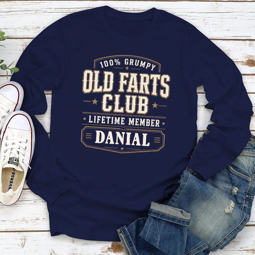 Personalized Classic Tee, Grumpy Old Farts Club Lifetime Member, Unique Gift for Dad or Grandpa