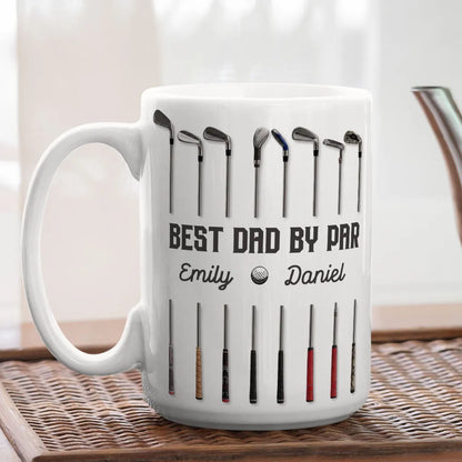 Personalized Ceramic Mug With Golf Club Design, Unique Gift for Dad's Morning Coffee