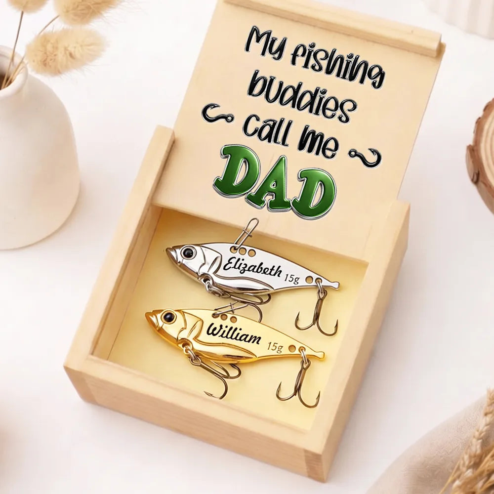 Personalized Stainless Steel Fishing Lure, My Fishing Buddies Call Me Dad, Unique Gift for Dad