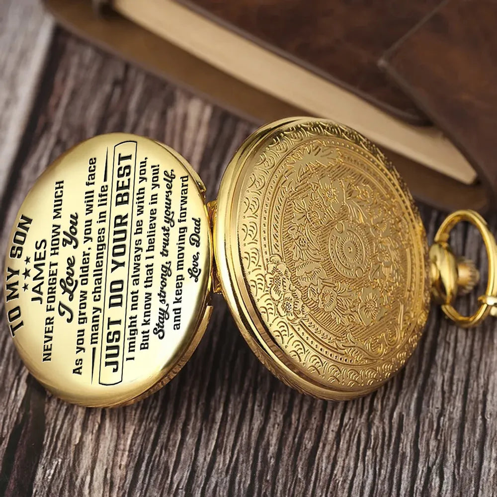 Custom Pocket Watch, I Believe In You Keepsake, Creative Gift for Son with Timeless Style