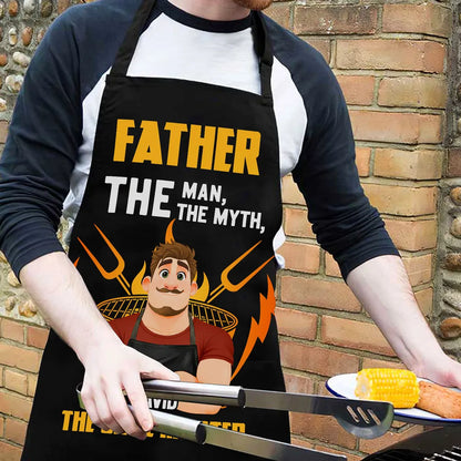 Personalized Daddy Grill Master Apron, Bold Cartoon BBQ Design, Unique Gift for Dad