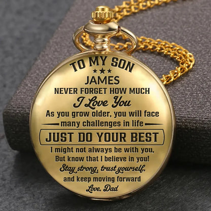 Custom Pocket Watch, I Believe In You Keepsake, Creative Gift for Son with Timeless Style