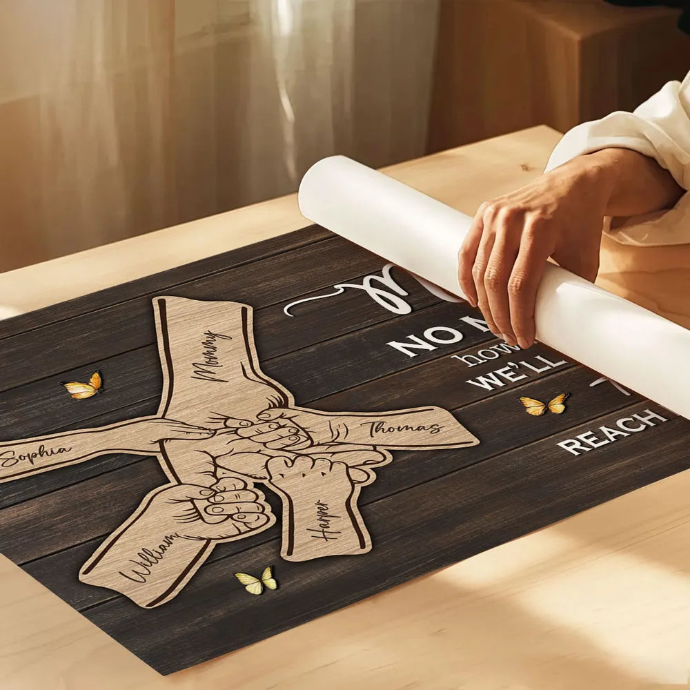 Mom We'll Always Reach For You Poster, Personalized Hand-Holding Design, Meaningful Gift for Mom