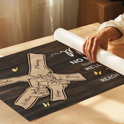 Mom We'll Always Reach For You Poster, Personalized Hand-Holding Design, Meaningful Gift for Mom