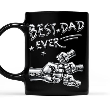 Personalized Best Dad Ever Full Color Mug, Custom Fist Bump Design for Coffee Time, Unique Gift for Dad