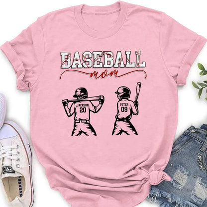 Personalized Baseball Mom Classic Tee with Custom Player Names and Numbers, Sporty Game Day Look, Unique Gift for Mom