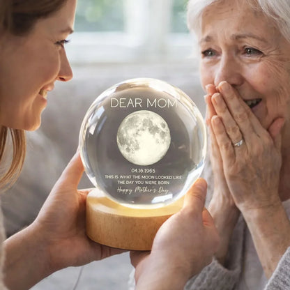 Personalized Moon Phase Globe Lamp Dear Mom Night Light for Bedroom Decor - Unique Mother's Day Gift