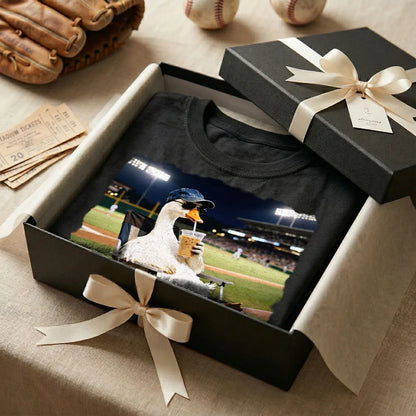 Personalized Dual Print Classic Tee with Raccoon on Ballfield 'I Live Here Now' - Unique Baseball Gift
