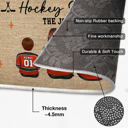Pardon The Noise It's Just Hockey Season Personalized Standard Doormat, Cozy Home Decor And Housewarming Gift