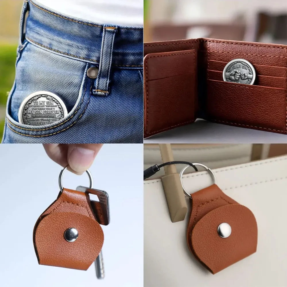 Personalized Pocket Hug for Son, Fist Bump Everyday Keepsake, Unique Creative Gift from Dad