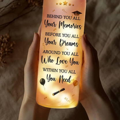 Unique Personalized Bottle Lamp, Standing Graduate Design, Warm Glow Gift for Her Graduation
