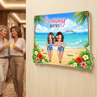 Personalized Acrylic Magnet with Making Memories Cruise Art, Creative Gift for Best Friends & Travel Lovers