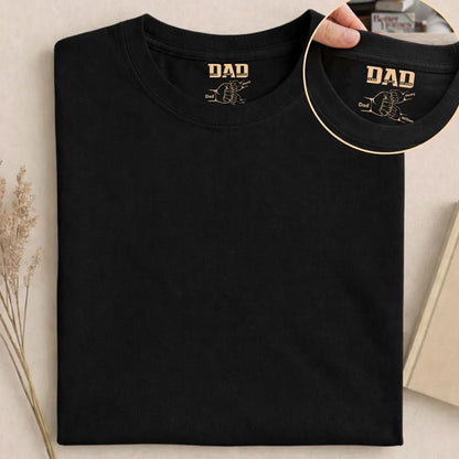 Dad The Man The Myth The Legend Classic Tee, Custom Family Gift With Heartwarming Fist Bump Design