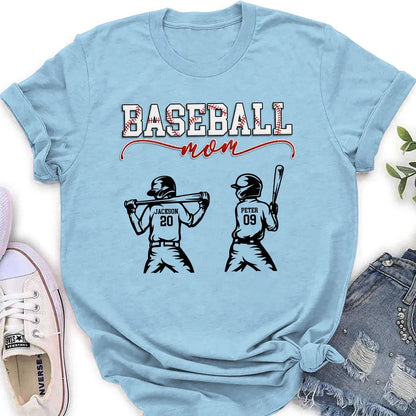 Personalized Baseball Mom Classic Tee with Custom Player Names and Numbers, Sporty Game Day Look, Unique Gift for Mom