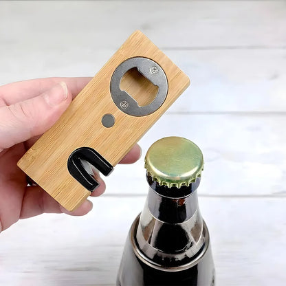Custom Wooden Bottle Opener Sharpener with Hands Illustration, Creative Gift for Dad with Heart
