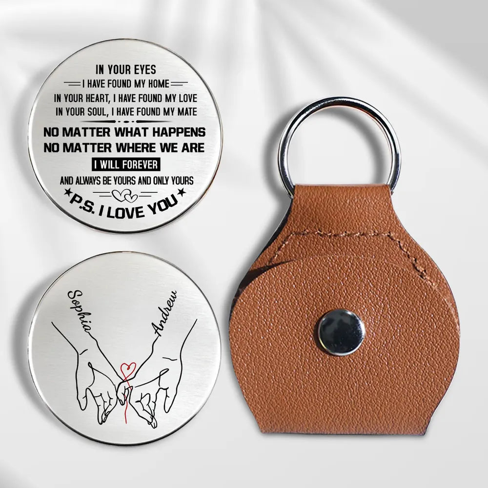 Personalized Pocket Hug, I Have Found My Love Message with Holding Hands Art, Unique Gift for Partner