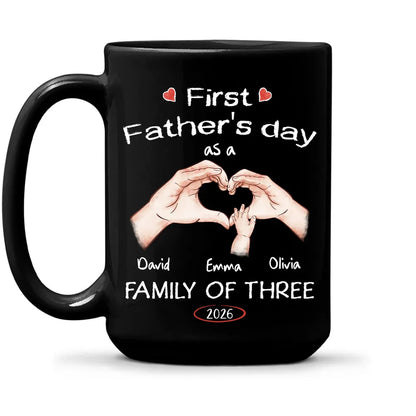 Personalized Full Color Mug for New Dad, Heart Hands First Father's Day, Unique Gift for Coffee Time