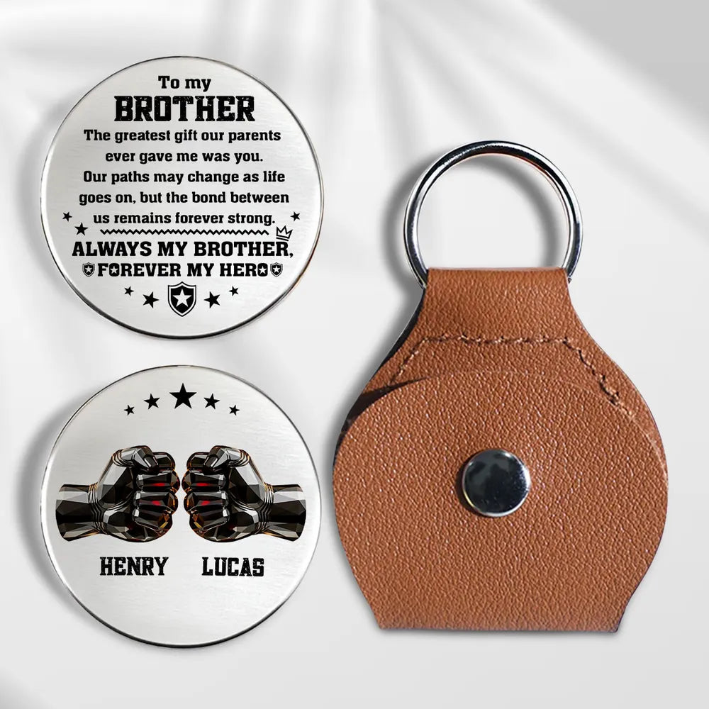 Personalized Pocket Hug Token for Brother, Always My Brother Forever My Hero, Unique Keepsake Gift He Can Carry Daily