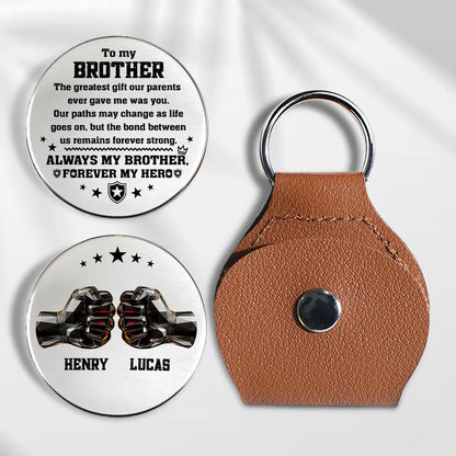 Personalized Pocket Hug Token for Brother, Always My Brother Forever My Hero, Unique Keepsake Gift He Can Carry Daily