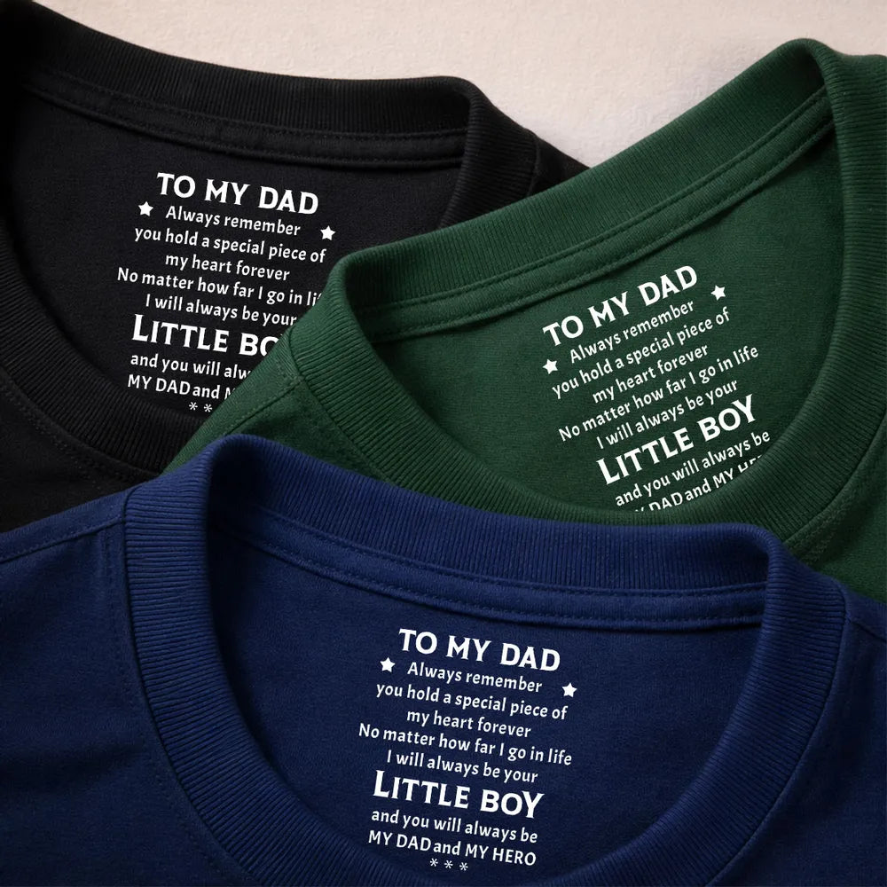 To My Dad Little Boy Message Classic Tee - Personalized Keepsake Gift For Dad That Hits Him Right in the heart