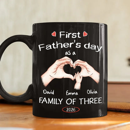 Personalized Full Color Mug for New Dad, Heart Hands First Father's Day, Unique Gift for Coffee Time