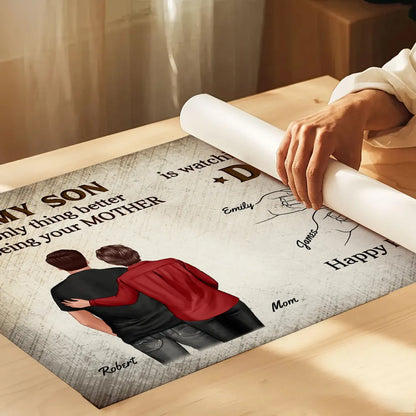 Custom Poster Watching You Be a Dad, Vintage Fist Bump Family Wall Art, Creative Gift for Son