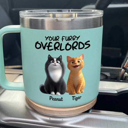 Personalized Stainless Steel Coffee Mug for Cat Mom, Funny Cat Quote and Custom Cats, Unique Mother's Day Gift