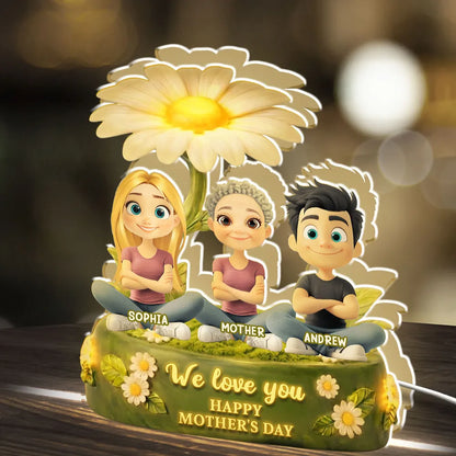 We Love You Personalized Acrylic Light Box, Soft Warm Night Light for Bedroom or Bookshelf, Memorable Gift for Mother