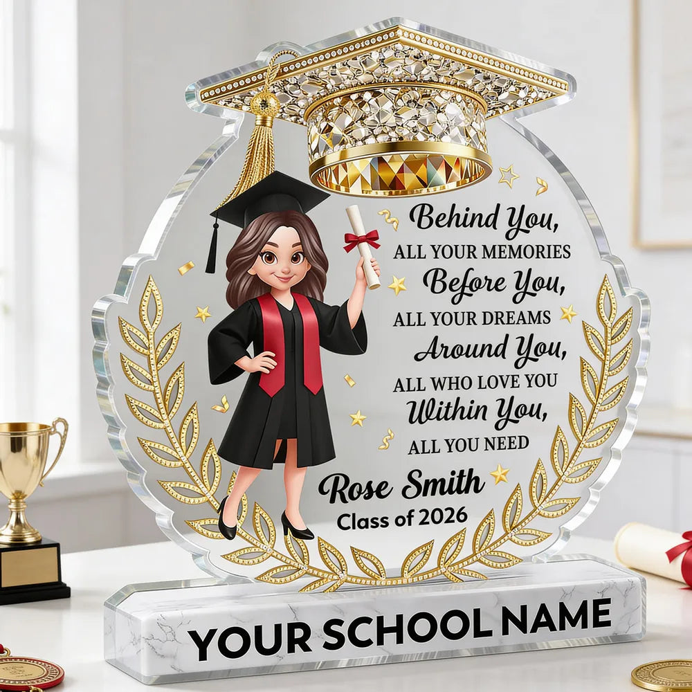 Personalized Shaped Acrylic Block Plaque Graduation Girl With Cap Quot ...