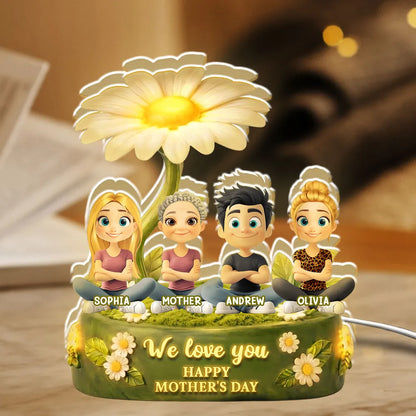 We Love You Personalized Acrylic Light Box, Soft Warm Night Light for Bedroom or Bookshelf, Memorable Gift for Mother