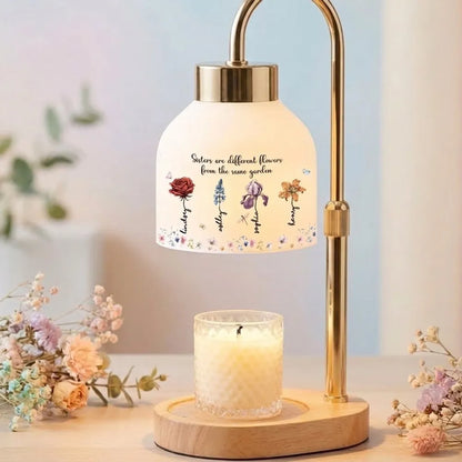 Candle Warmer Lamp For Sisters, Sisters Are Different Flowers From The Same Garden, Personalized Floral Keepsake Gift