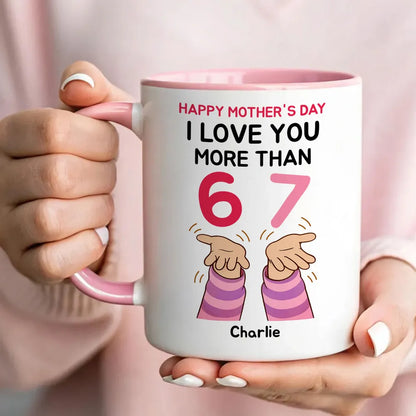 Happy Mother's Day White Ceramic Mug, Personalized 67 Trend Saying Design, Sweet Unique Gift for Mom From Kids