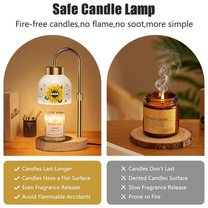 Personalized Sunflower Nana Candle Warmer Lamp with Custom Names, Cozy Home Decor, Unique Gift for Grandma