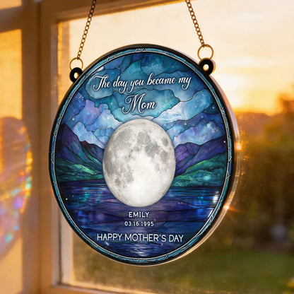 Personalized Moon Phase Acrylic Suncatcher Ornament for Window Decor, A Unique Mother's Day Gift for Mom