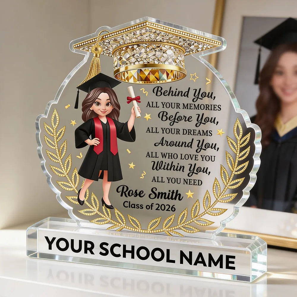 Personalized Shaped Acrylic Block Plaque Graduation Girl With Cap Quot ...